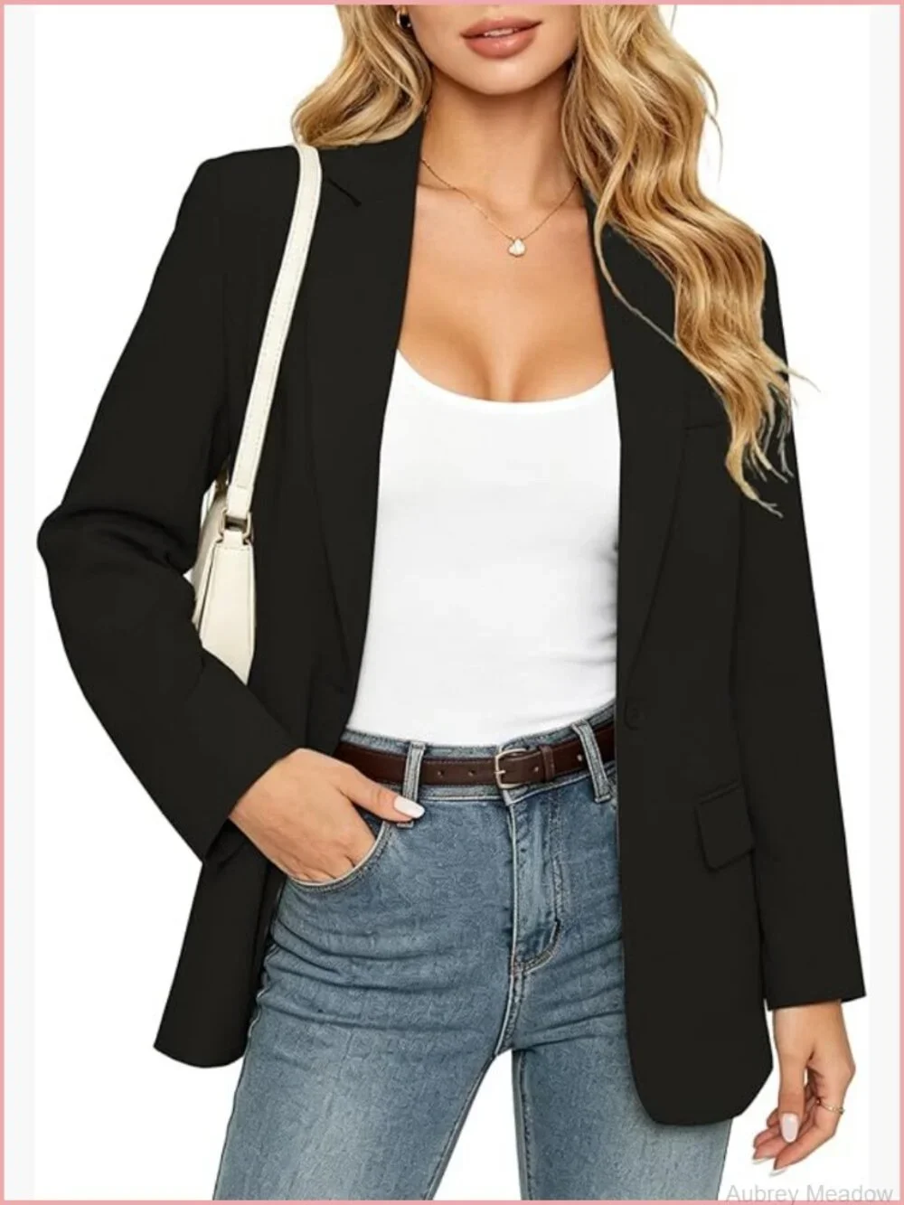 Women's Slim Fit Blazer with Notch Lapels Long Sleeve Lightweight Office